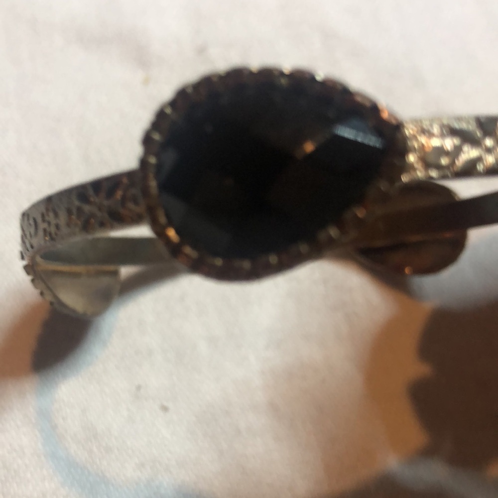 Elegant Black and Silver Bangle Bracelet